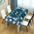 thumbnail image 4 of Yayeee Tablecloths 60" x 90" Rectangle Wrinkle Resistant Party Table Cover, Dark Blue Hexagon Patterns, 4 of 8