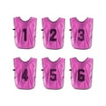 thumbnail image 1 of Uxcell Gilet d'Entraînement de Soccer, Maillots Réversibles Numérotés Pinnies Rouge Rose 18 Pouces, 1 of 7