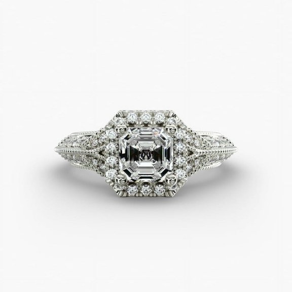 Best Jewel 1.7 Ct Lab Created Diamond Asscher Cut Engagement Ring - 14K White Gold Plated Wedding Anniversary Ring - Wedding Proposal Rings for Her - Gorgeous Anniversary Gift for Women's