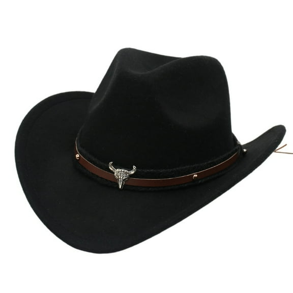 Women's Men's Western Cowboy Hat with Adjustable Leather Jazz Hat
