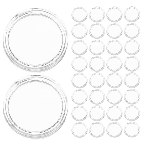 100 cápsulas transparentes para monedas: portamonedas de 25 mm - Estuche redondo de plástico - Contenedores portátiles para coleccionistas, suministros de protección para exhibiciones de colecciones