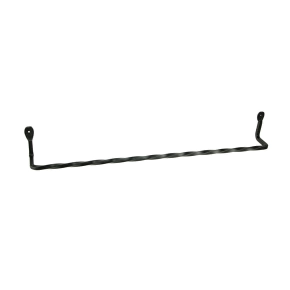 Hand Forged Wrought Iron Wall Mounted Towel Holder Primitive Decor 25 inch