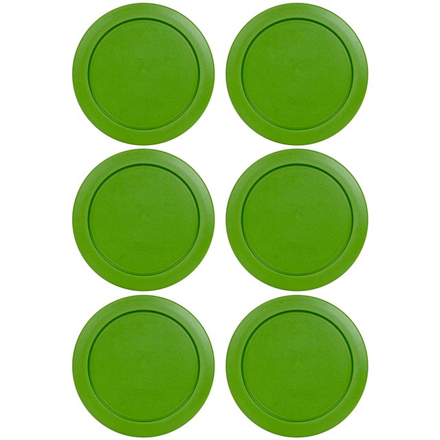 Tapa de contenedor MRX Solutions de plástico verde de 7.5 pulgadas, paquete de 6