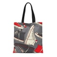 thumbnail image 1 of SIDONKU Canvas Tote Bag Colorful Converse Sneakers Shoe Chuck Pattern Roll Rock Walking Reusable Shoulder Grocery Shopping Bags Handbag, 1 of 1