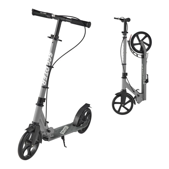 Kick Scooter for Kids Ages 8 , Teens & Adults - Adjustable Height, Foldable, 220lbs Capacity - Lightweight 2-Wheel Scooter with Wide Deck