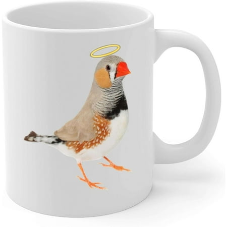 

Australian Zebra Finch Angel Wings Memorial Coffee Mug - Sympathy Gifts for Animal Lovers White Cup 11 oz