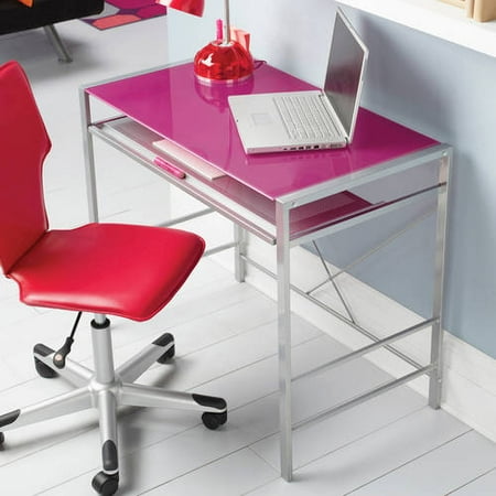 Mainstays Versatile Modern Glass Top Desk Multiple Colors