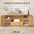 thumbnail image 3 of UZUGUL Fluted TV Stand Wood Color Wood Entertainment Center with Storage Drawers & Cable Management for Living Room, 3 of 7