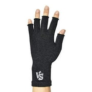 Vital Salveo Arthritis Half Finger Gloves Recovery Fingerless Gloves Stretchy Hands Office Unisex Typing Texting Gloves(Pair)-XL-Dark Grey