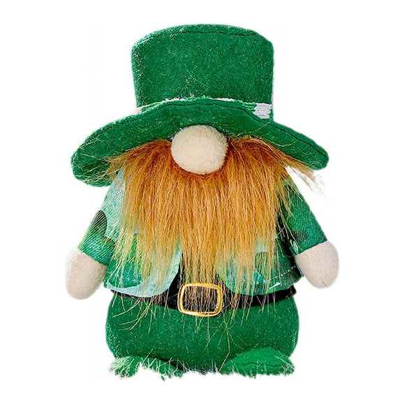 St. Patrick's Day Gnome Decoration Green Clover Spring Plush Doll Handmade Swedish Gnome Elf Dwarf Cute Bunny Shape Doll Home Decoration Ornaments c