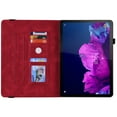 thumbnail image 4 of Allytech Lenovo Tab P11 Case 11-inch TB-J606F/ TB-J606X, PU Leather Slim Butterfly Embossed Kickstand Shockproof Shock Absorption Anti-scratch Case Cover for Lenovo Tab P11 11", Red, 4 of 6