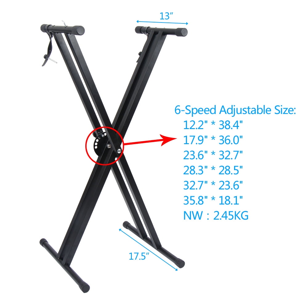 Dual-tube X-Shape Keyboard Stand Black