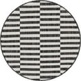 thumbnail image 1 of Unique Loom Outdoor Striped Classic Rug 4' x 4' Round Charcoal/Ivory, 1 of 1