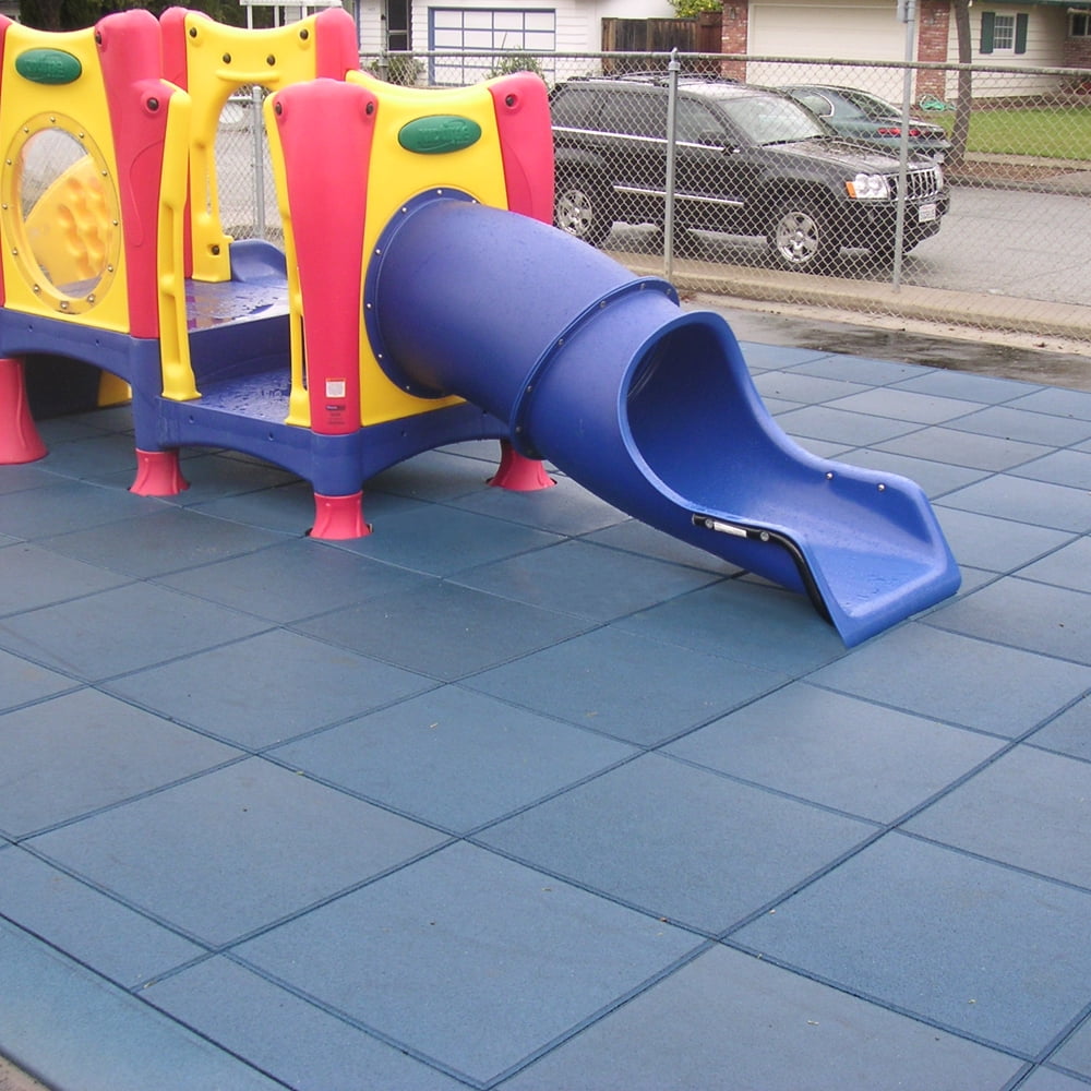 55 Square Feet Coverage Black 2.50 x 19.5 x 19.5 inch 20 Pack Rubber-Cal Eco-Safety Interlocking Playground Tiles