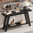 thumbnail image 3 of 54" Farmhouse 2-Tier Console Table ,Wooden Entryway Sofa Table, Black, 3 of 7