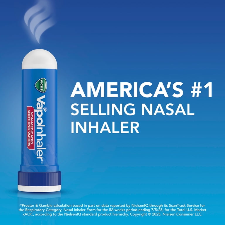 Vicks VapoInhaler Portable Nasal Inhaler, Non-Medicated, 1 Scented Stick  HSA/FSA Eligible