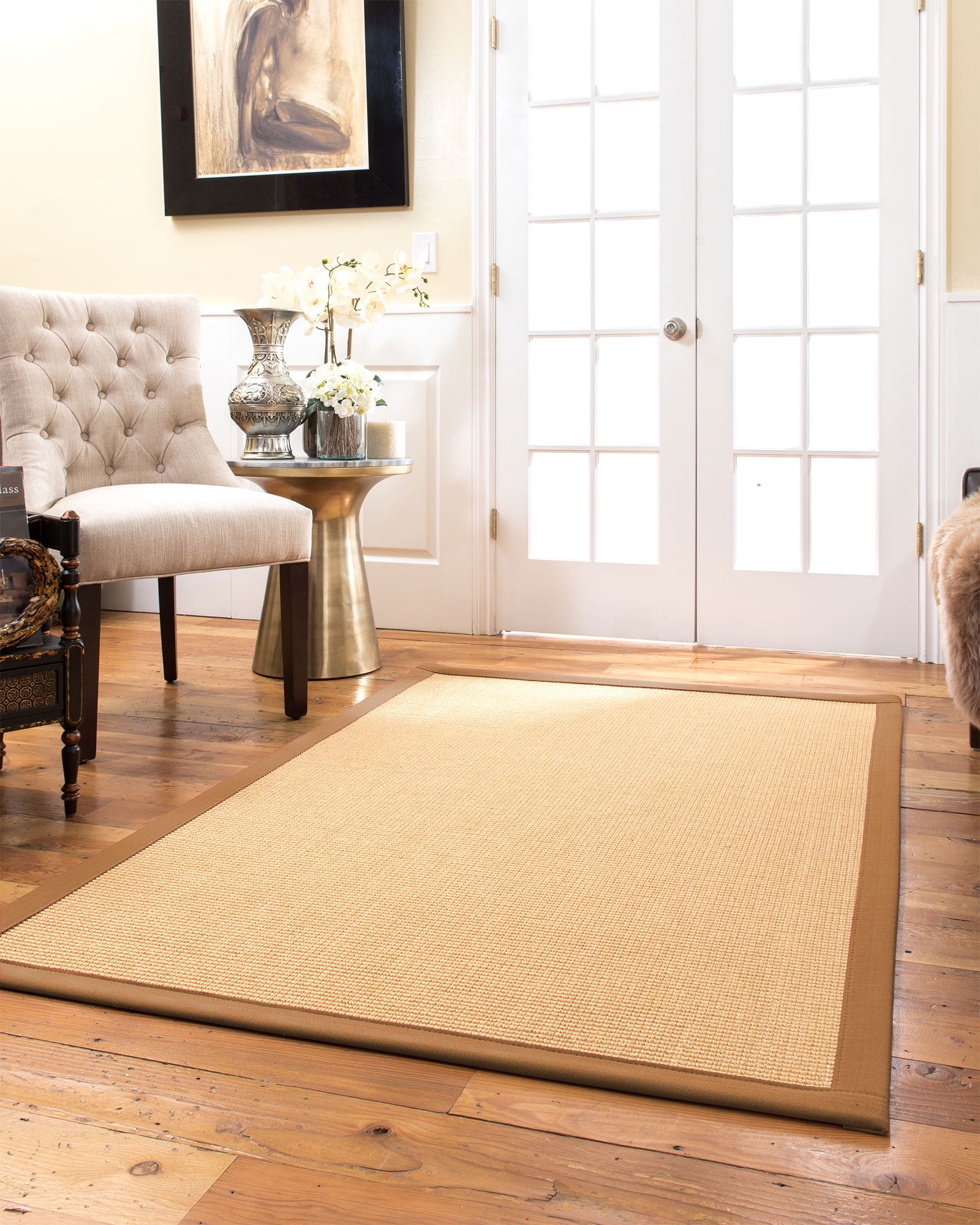 Natural Area Rugs Heavy Boucle Custom Sisal Rug, 8', Square Sienna