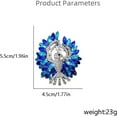 thumbnail image 6 of Marquise Rhinestone Peacock Bird Brooch Pin for Women Men Silvery Elegant Austrian Crystal Cluster Corsage Brooches Lapel Pins Pendant Dress Accessories Jewelry Wedding Festival, 6 of 6