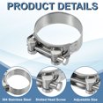 thumbnail image 3 of T-Bolt Hose Clamp, Intercooler Pipe Tube Clamps Stainless Steel Radiator Hose Clamp 56-59mm, 3 of 6