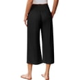 thumbnail image 3 of Ekouaer Womens Pajama Pants Wide Leg Capri Yoga Pants Lounge Comfy Sleep Pj Bottoms with Pockets, 3 of 7