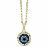 Zad Jewelry Protective Blue Eye Pave Crystal Pendant Necklace, Gold