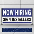 thumbnail image 3 of Now Hiring Sign Installers 13 oz Heavy Duty Vinyl Banner Sign Installer Jobs Available Help Wanted Sign for Business Advertising Indoor/Outdoor Single-Sided w/ Metal Grommets (3x5 ft, Wh & Bl & Bk), 3 of 6