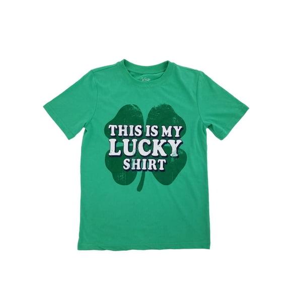 Boys Green This Is My Lucky Shirt Four Leaf Clover St. Patrick's Day T-Shirt XXS