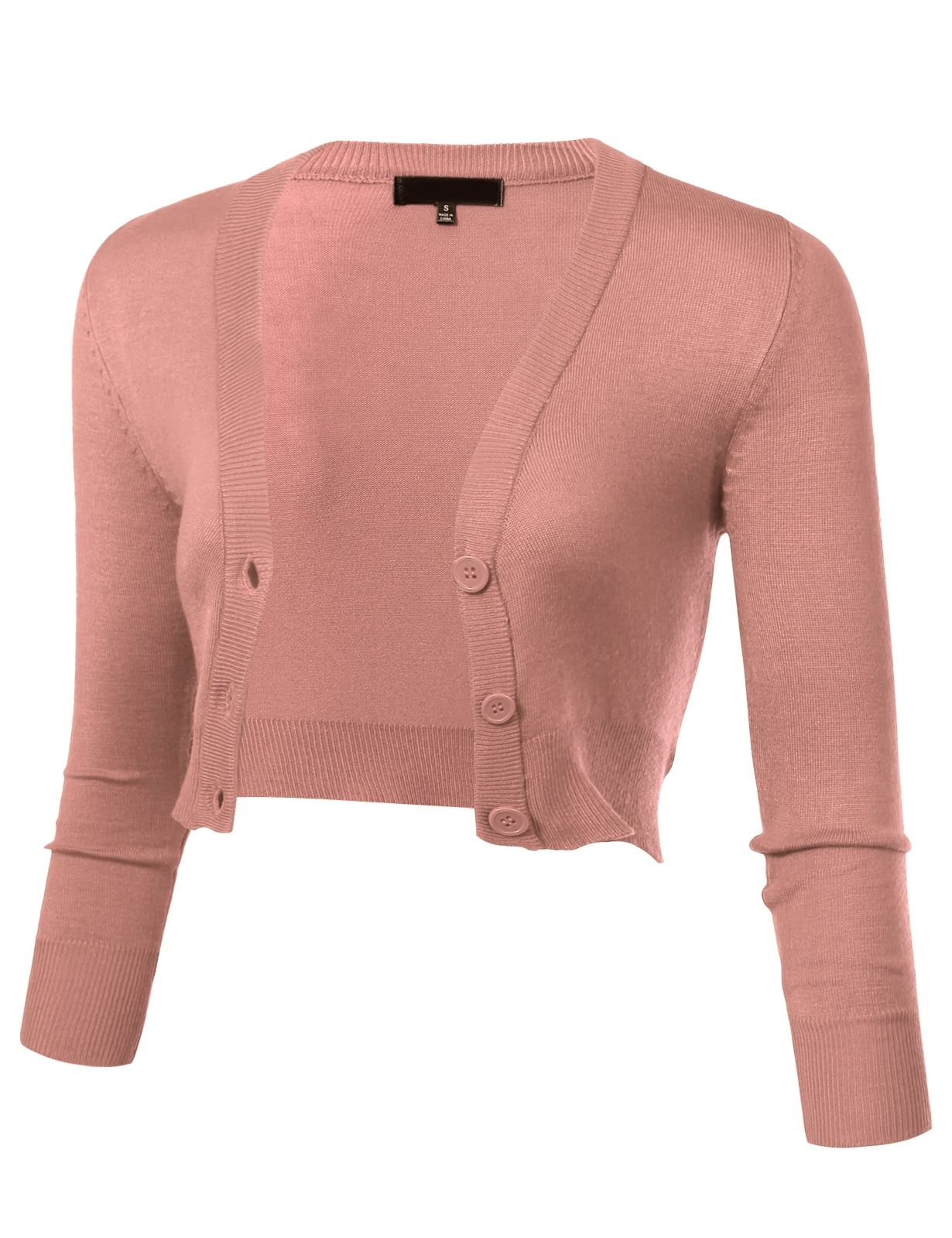 solid button through crop cardigan