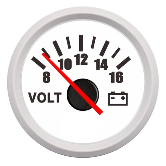 52mm Voltmeter Volt Meter Gauge 8-16 Volts For Marine Car Voltage Gauges For Caravan Boat Marine 12V 24V RV Camper Accessories ,Easy to Calibrate