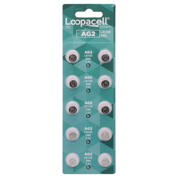 LOOPACELL 10 Pack AG2 LR726 396 397 D396 D397 GP397 V396 Alkaline Button Cell Battery