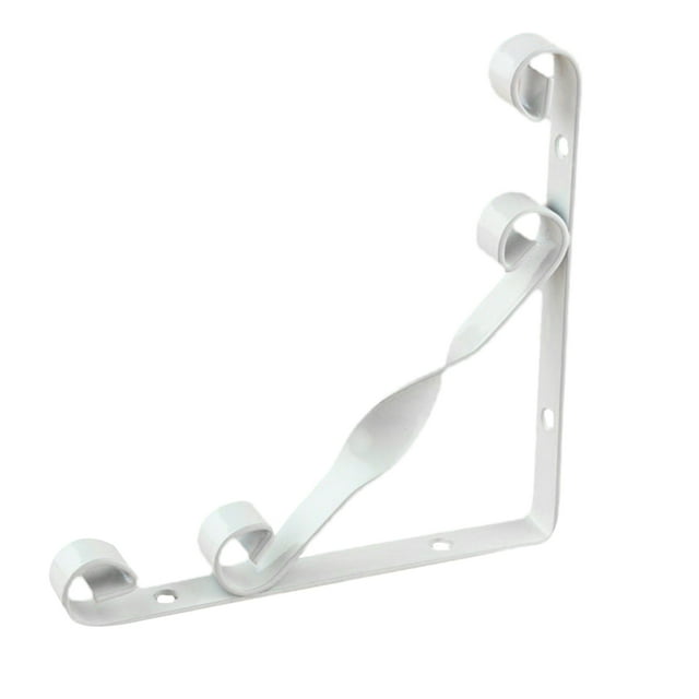 IFANLANDOR 2pcs Decorative Floating Shelf Bracket Iron White Triangle Fixture Mounting