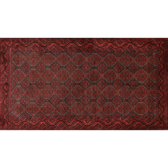 Ahgly Company Machine Washable Indoor Rectangle Traditional Cranberry Red Area Rugs, 7' x 9'