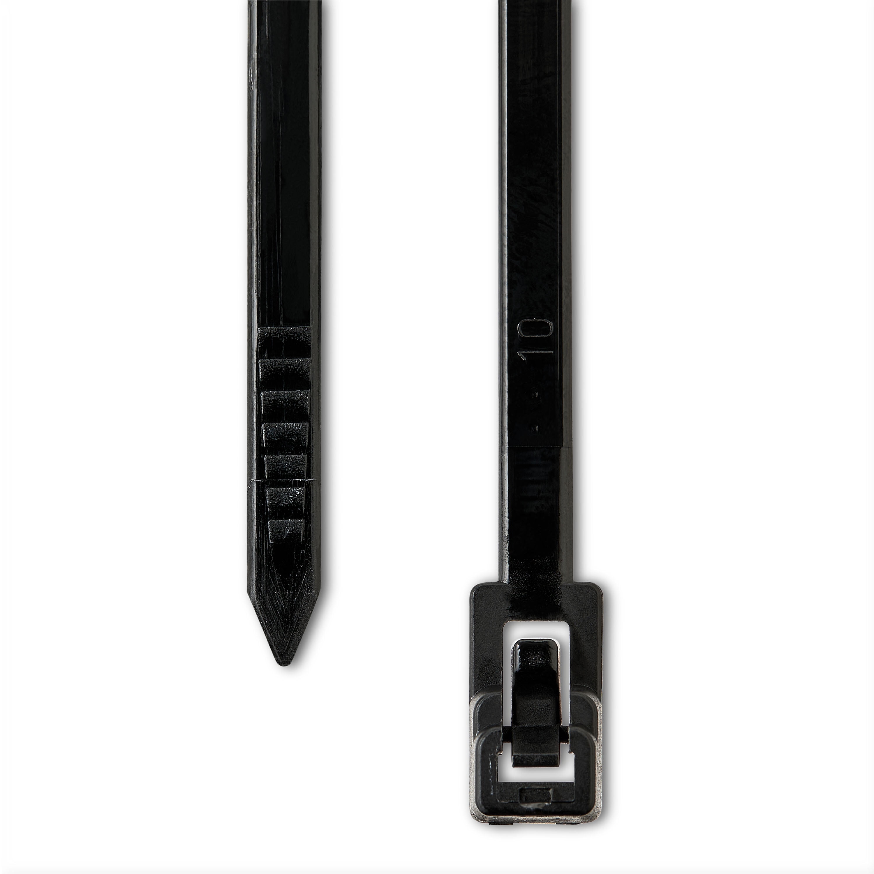 Hyper Tough 11-Inch Releasable Cable Ties, Black, 20 Count
