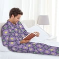 thumbnail image 6 of Picia Daisies Flowers Pattern Men’s Long-Sleeve Sleepwear Set - Soft 2-Piece Loungewear with Pockets, Comfy PJs for Relaxing Nights-Small, 6 of 7
