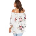thumbnail image 2 of Rosegal For Women Plus Size Floral Cold Shoulder Blouse White 3XL, 2 of 4