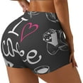 thumbnail image 2 of Kdxio I Love Coffee Print Workout Shorts for Women Seamless Soft Smooth Gym Yoga Scrunch Active Shorts, 2 of 9