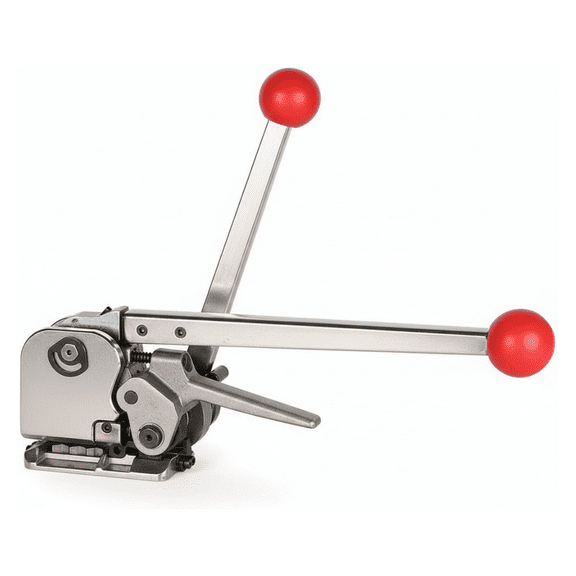 Heavy Duty Steel Strapping Tool 3-in-1 Manual Tensioner, Sealer & Cutter, Sealless Combination Metal Banding Tool for 1/2" to 3/4" Steel Straps, No Buckles Required, Industrial Packaging