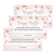 25 Blush Diaper Raffle Ticket Lottery Insert Cards For Pink Girl Baby Shower Invitations, Supplies and Games For Baby Gender Reveal Party, Bring a Pack of Diapers to Win Favors, Gifts and Prizes