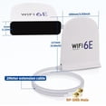 thumbnail image 2 of WiFi 6E Antenna Tri-Band 2.4GHz 5GHz 6GHz MIMO RP-SMA Male Magnetic Base 8dBi White Antenna with 6.5ft Cable for WiFi Router Wireless Network Card PC Motherboard PCI PCIe Card Security Camera, 2 of 7