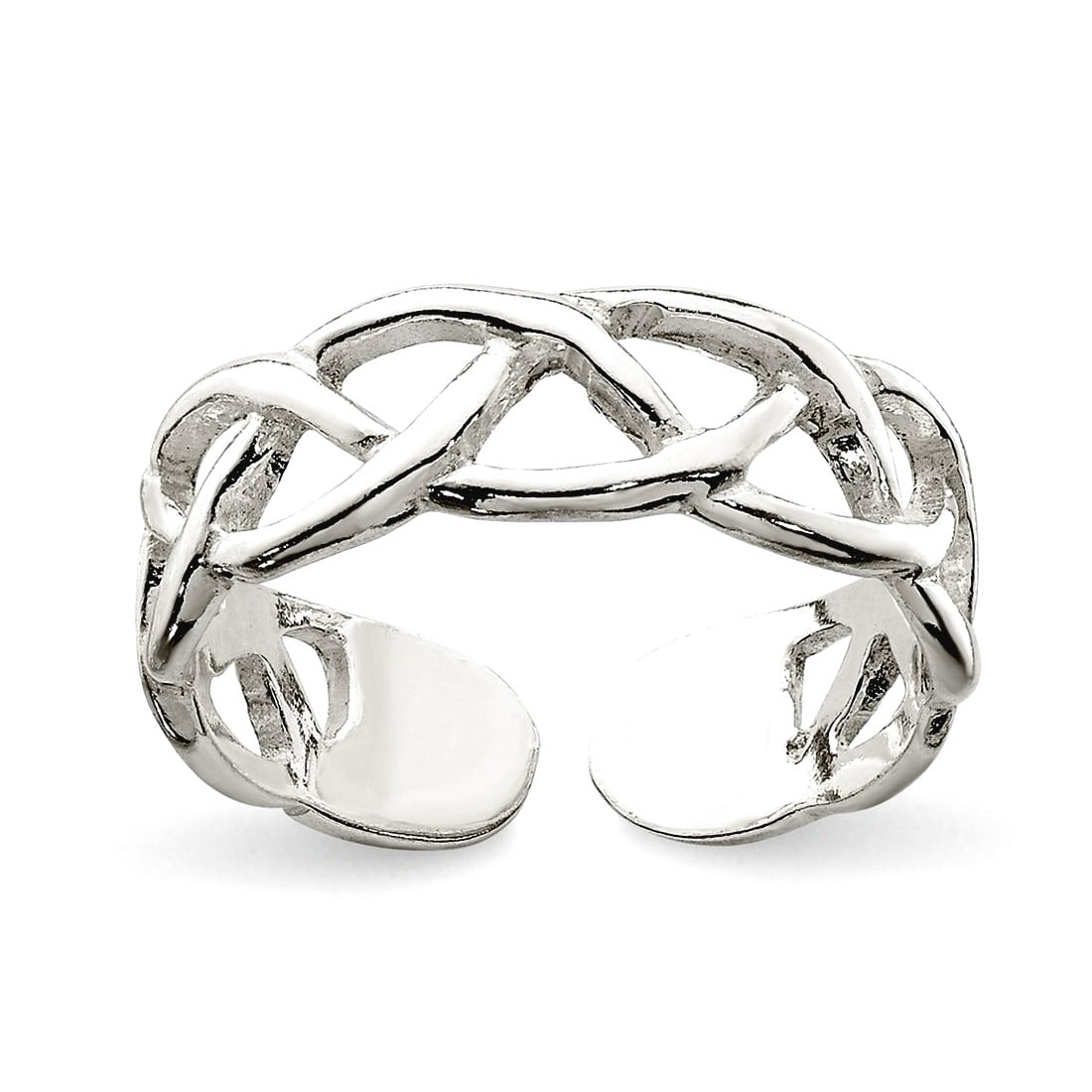 925 Sterling Silver Solid Polished toe ring 5mm Wide toe ring for Women - 1.4 Grams