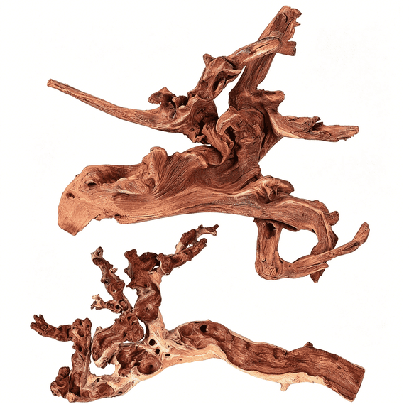 BPPEG Natural Large Driftwood for Aquarium Decor Reptile Decor,Assorted Driftwood Branch 9-14" 2 Pcs,Fish Decoration