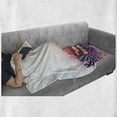 thumbnail image 6 of American Soft Flannel Fleece Blanket, USA Flag on America Stars Background Illustration Freedom Independence Liberty, Cozy Plush for Indoor and Outdoor Use, 70" x 90", Red Blue White, by Ambesonne, 6 of 6
