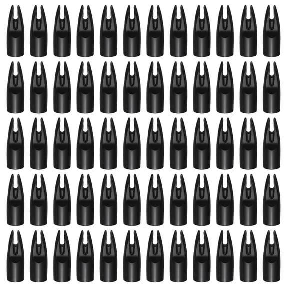Uxcell Archery Arrow Nocks, 7MM/0.28" ID Plastic Nocks Glue on Replacement Arrow Tail-Fitting For (DIY Hunting/Compound/Recurve Bow/Compound Bow) & 60 Pcs & Plastic & Black
