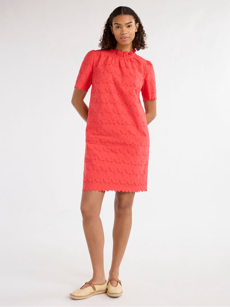 white christmas dresses 1950’s black cotton eyelet lace sheath dress with matching belt main image 0