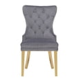 thumbnail image 2 of INCLAKE Set of 2 Velvet Dining Chairs, Tufted Upholstered Accent Chairs with Gold Legs and Nailhead Trim, Modern High Back Chairs with Lion Head Ring Pull for Living Room Kitchen, Dark Gray, 2 of 7