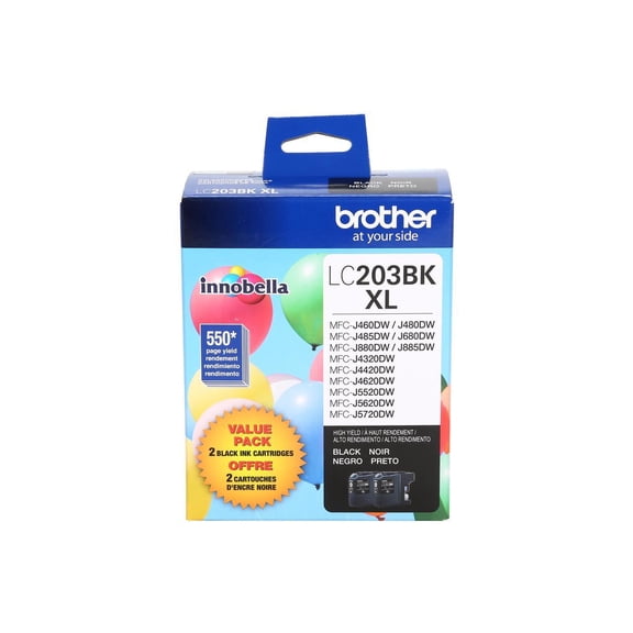 Brother LC2032PKS Innobella High-Yield Ink, Black, 2/PK