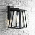 thumbnail image 4 of SAFAVIEH Stern LED Black Aluminium Outdoor Wall Sconce with Clear Glass Shade, 4 of 6
