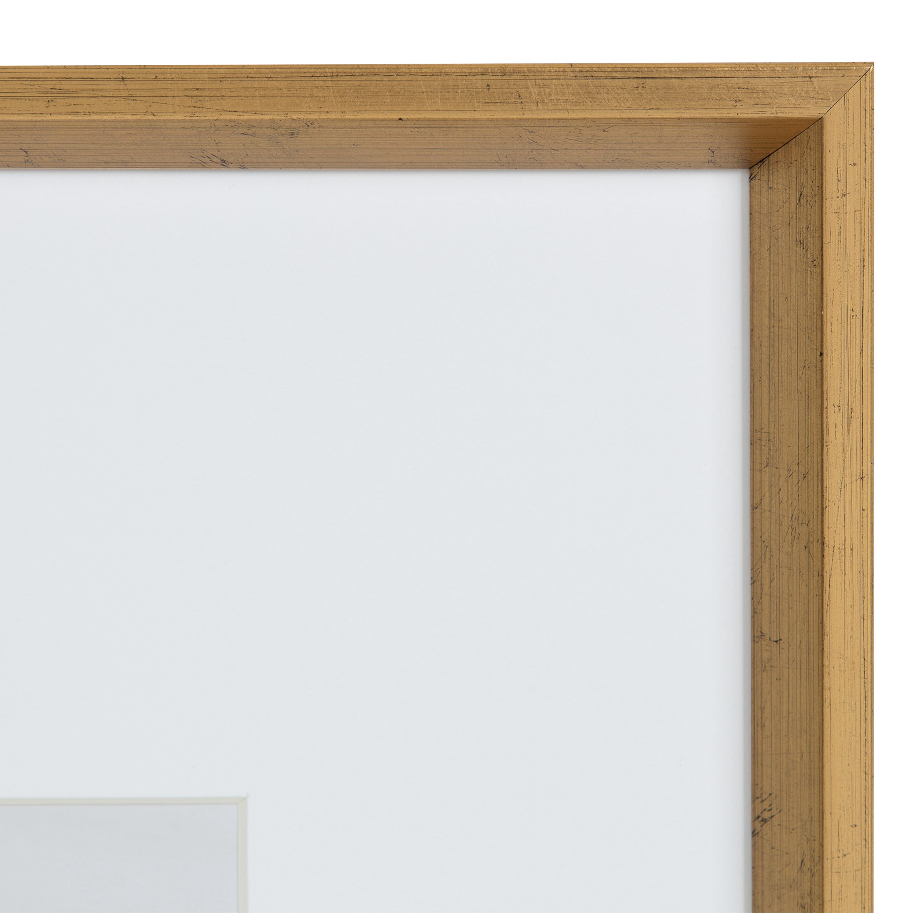 Kate and Laurel Calter Modern Wall Picture Frame Set, Gold 16x20 matted to 8x10, Pack of 3, Portrait Photo Frames for Wall Display