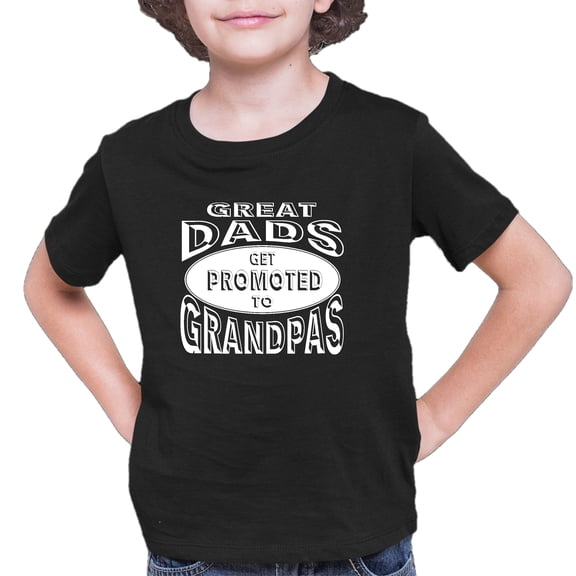 Youth Great Dads Get Promoted To Grandpas Funny New Dad T-Shirt