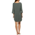 thumbnail image 3 of Unique Bargains Women's Lounge Dress Pajama Round Neck Soft Sleepwear Nightgown, 3 of 5